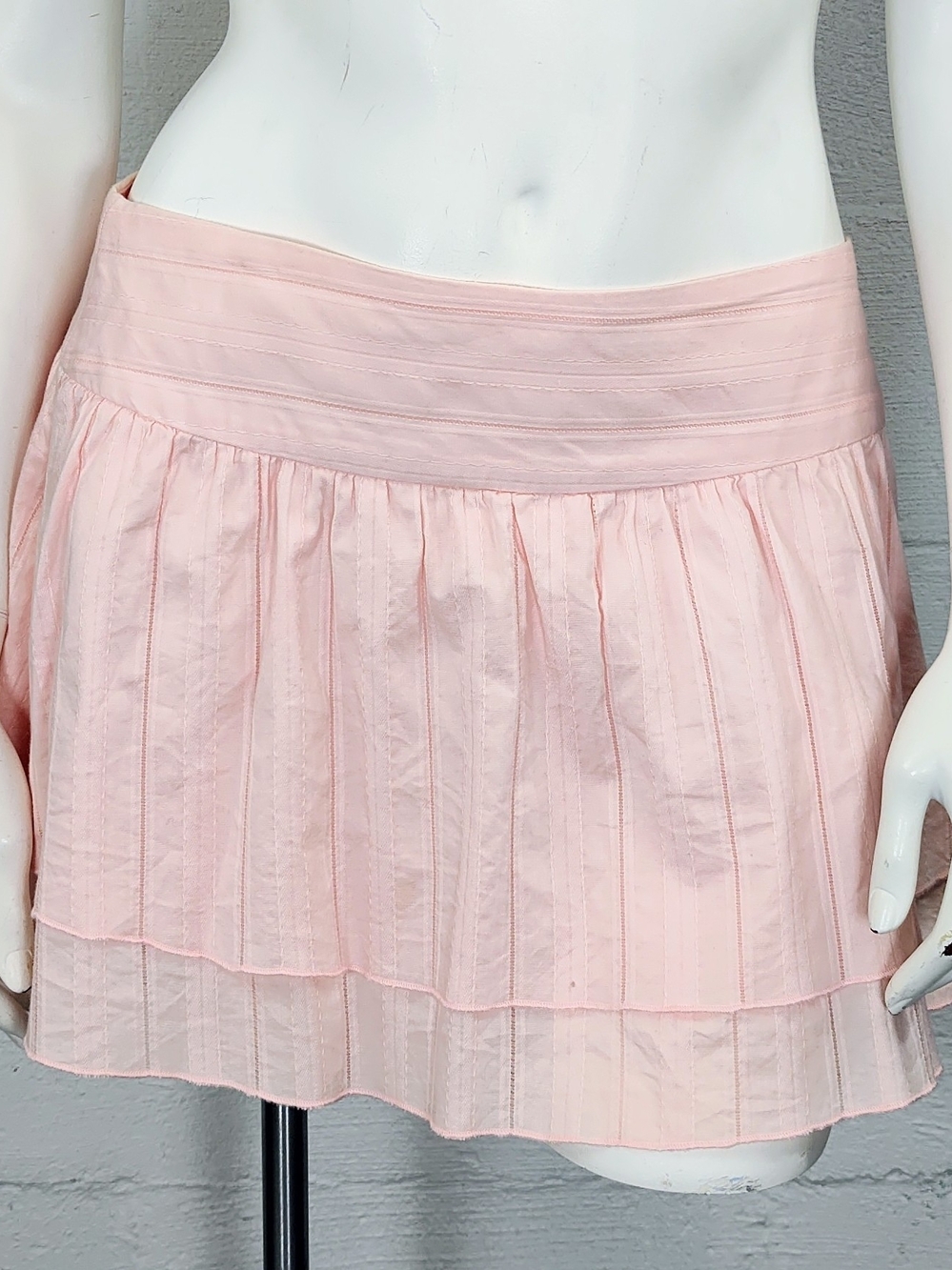 Arden B Y2K Light Pink Tiered Mini Skirt